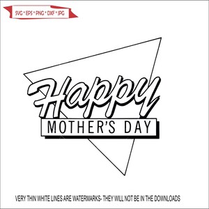 Bonne fête des mères triangle lettrage bannière amour carte de remerciement maman mai * Merci * téléchargement numérique ClipArt eps/dxf/png/jpeg/svg