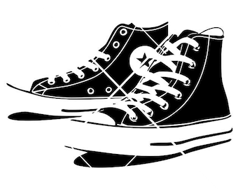 Shoe Converse Sneakers Running Team Sport Game Gripping Traction Teens Footwear Chuck Taylors  ClipArt digital download eps/dxf/png/jpeg/svg