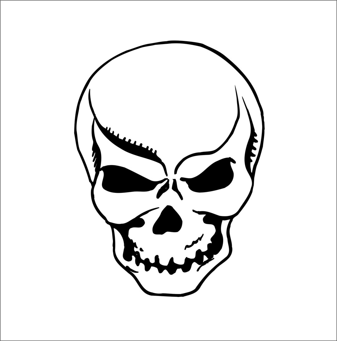 Skull Skeletal Cranium Head Looks Like a Ghost Smile Face Scary * Cut ...