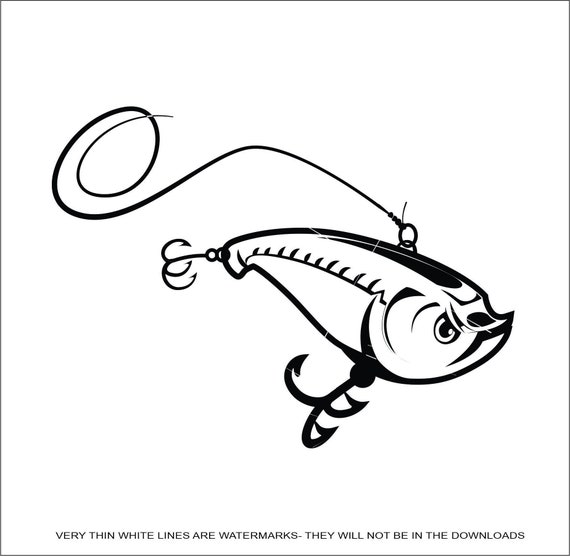 black and white fishing lure png So Mean Fishing Lure Fish Line Artificial Bait Ocean Pastime Sport Relax  Hook * Cut Sign Image ClipArt digital download eps dxf png jpeg SVG