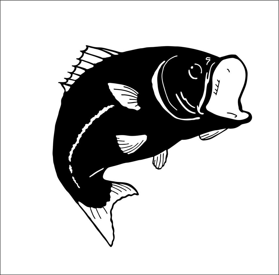 Detaillierter Barsch Fisch Groß Mund Bass See Teich Ozean Boot Etsy.de