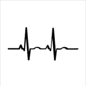 Heart with Heart Rate Symbol Pulse Heart Beat - Heartbeat * ClipArt digital  download eps/dxf/png/jpeg/svg