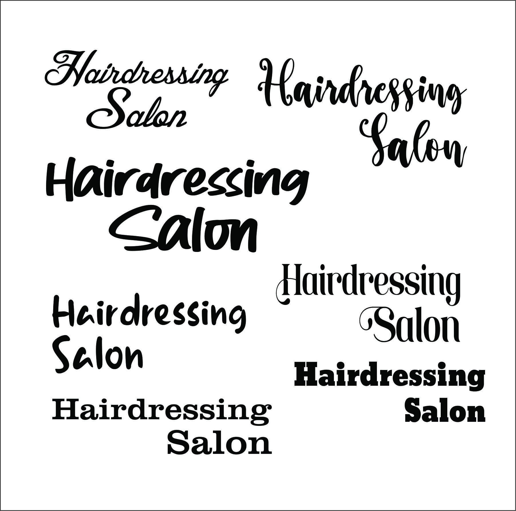 Hairdresser Salon Words Ads 7 Font Designs Hair Style Salon Etsy