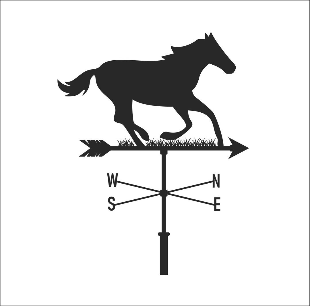 Horse Weather Vane Wind Blowing Weathercock Direction Etsy