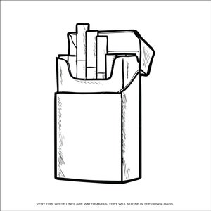 Paquete de cigarrillos Tabaco Contenedor rectangular Adicción Hábito Nicotina Humo * Recortar Señal Imagen ClipArt descarga digital eps/dxf/png/jpeg/svg
