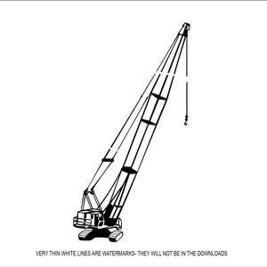 Crane Construction Machinery Equipment Hoist Chain Lift Lower Materials Tool * Cut Sign Image ClipArt digital File eps dxf png jpeg svg