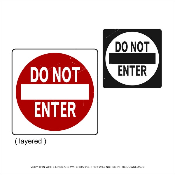 Do Not Enter Regulatory Sign Prohibit Direct Traffic Construction Safety * Cut Sign Image ClipArt digital download eps/dxf/png/jpeg/svg