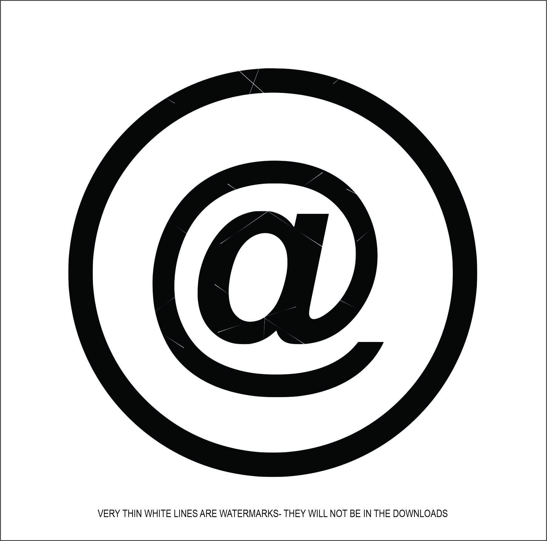 simple AT Sign symbol address sign email Mail addresses social media Online User Name Cut Sign ClipArt digital download eps dxf png jpeg svg
