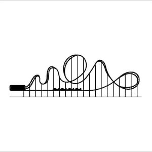 Roller Coaster Ride Up Down  Fair Festival Carnival Amusement Park * cut print design Image ClipArt digital download eps/dxf/png/jpeg/svg