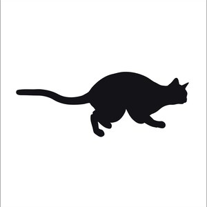 Cat Kitten Kitty Pounce Black Feline Domestic Pet Animal Bad Luck * Cut Sign Image ClipArt digital download eps/dxf/png/jpeg/svg