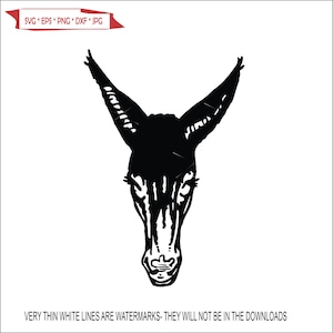 Mule Donkey Head #2 Jackass burro Jenny Jack Male Mule Female Horse Big Ears * Cut Sign Image ClipArt digital download eps/dxf/png/jpeg/svg