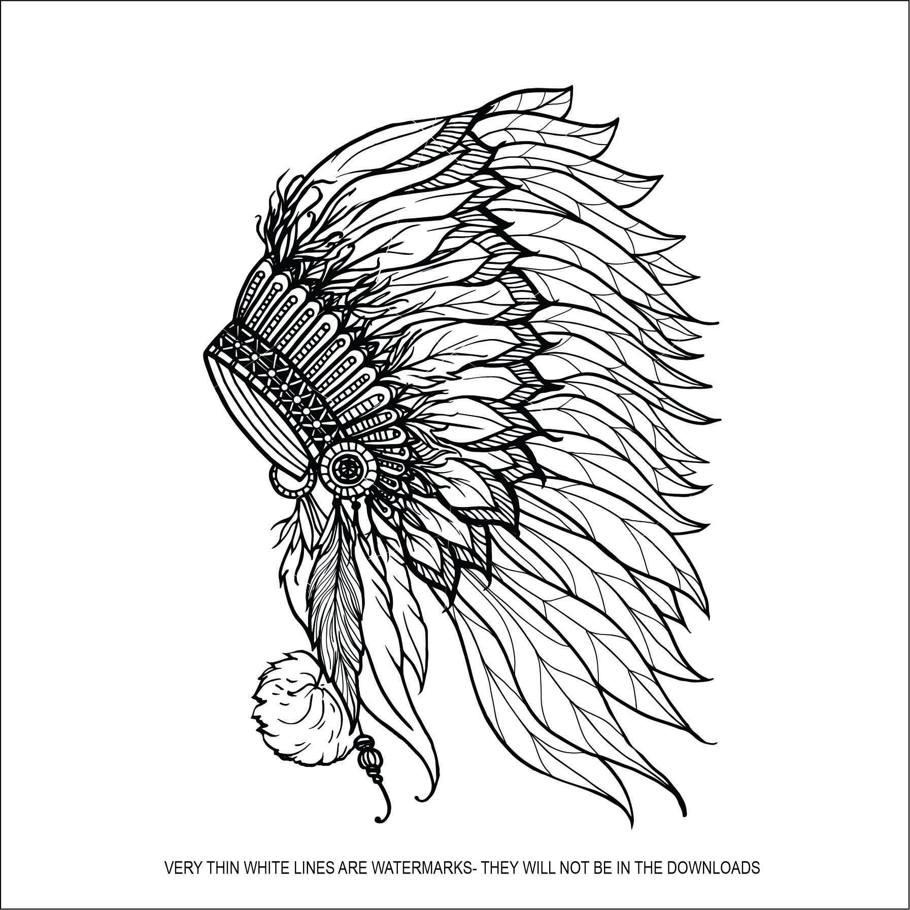 Feather Headdress Drawing