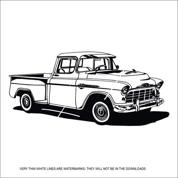Chevy Truck 1956 Pickup Stylish Retro Vintage Vehicle - Etsy