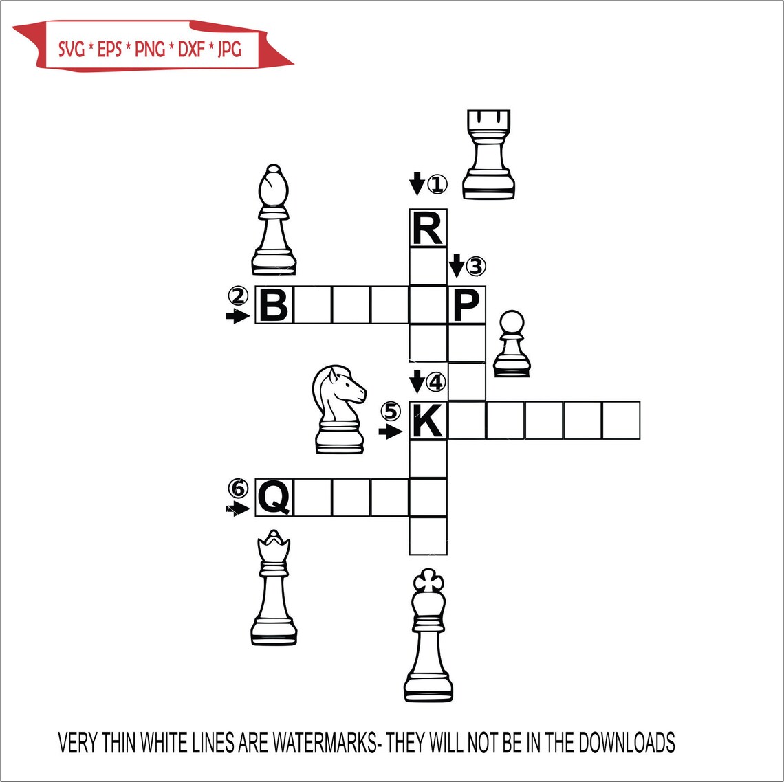 Chess Pieces King Queen Knight Horse Crossword Puzzle Board Etsy Chess Pieces King Queen Knight Horse Crossword Puzzle Board Etsy