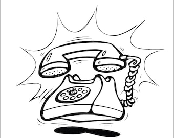 Phone Ringing Off Hook Vintage Retro Telephone ring tone Call Dial Conversation * print design ClipArt digital download eps/dxf/png/jpeg/svg