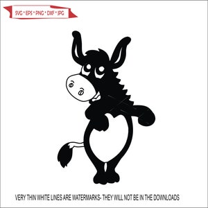 dancing Mule Cartoon Donkey Jackass burro Jenny Jack Male Mule Female Horse Big Ears  Cut Sign ClipArt digital download eps/dxf/png/jpeg/svg