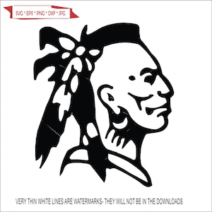 Brave Photo Indian Face Profile Head Native First American Culture Bone Shirt Cut Sign Image ClipArt digital download eps/dxf/png/jpeg/svg