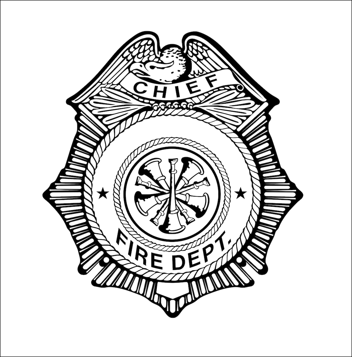 Firefighter Chief Badge Fire Department Hero Honor Fireman | Etsy