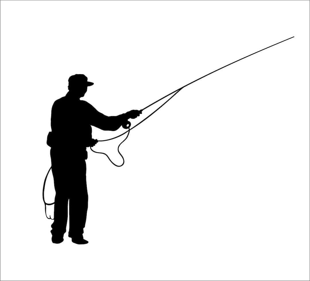 フライフィッシングロッドのシルエット