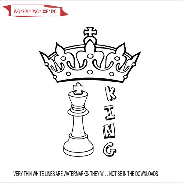 Crown Chess Game Pieces King Cross at the Top Game lose your king Lose Game Sport recreation ClipArt digital download eps/dxf/png/jpeg/svg