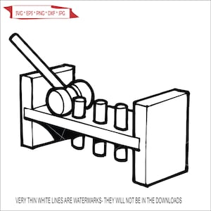 May include: A black and white line drawing of a wooden toy with a mallet and five cylinders. The toy is a classic children's toy that encourages fine motor skills and hand-eye coordination.