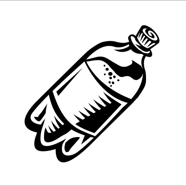 Soda Bottle Plastic Soft Drink Carbonated Beverage Pop Container Recycling * Cut Sign Image ClipArt digital download eps/dxf/png/jpeg/svg