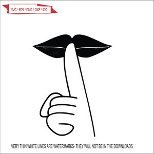 May include: Black and white illustration of a finger over a mouth, symbolizing silence or secrecy.