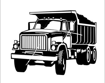 Dump Truck Transporting Material Construction Machinery Equipment Builder Tool * Cut Sign Image ClipArt digital File eps dxf png jpeg svg