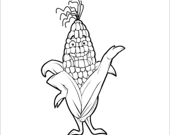 Corn Cob Man Funny Cartoon Food Cut Sign Image Clipart - Etsy Corn Cob Man Funny Cartoon Food Cut Sign Image Clipart - Etsy