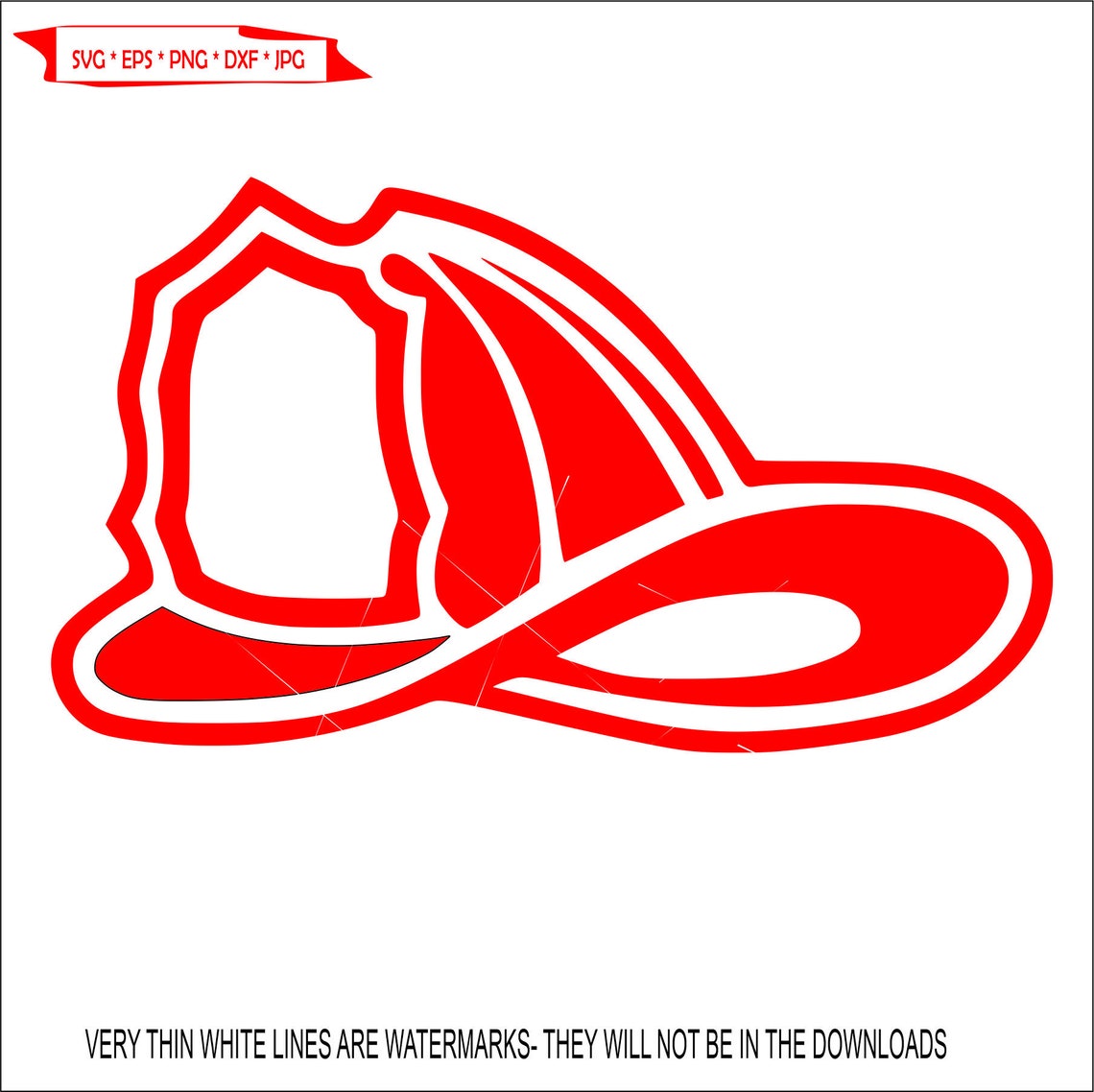 Simple Red Firefighter Helmet Department Fire Rescue Emergency Etsy