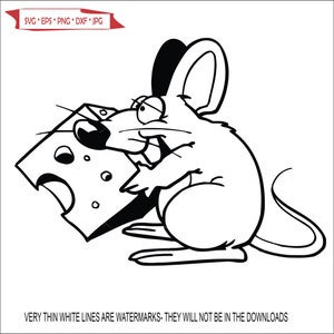 Rat Mouse Stealing Block Swiss Cheese Small Mammal Furry Rodent Animal Scarry Cute * Cut Image ClipArt digital download eps dxf png jpeg svg
