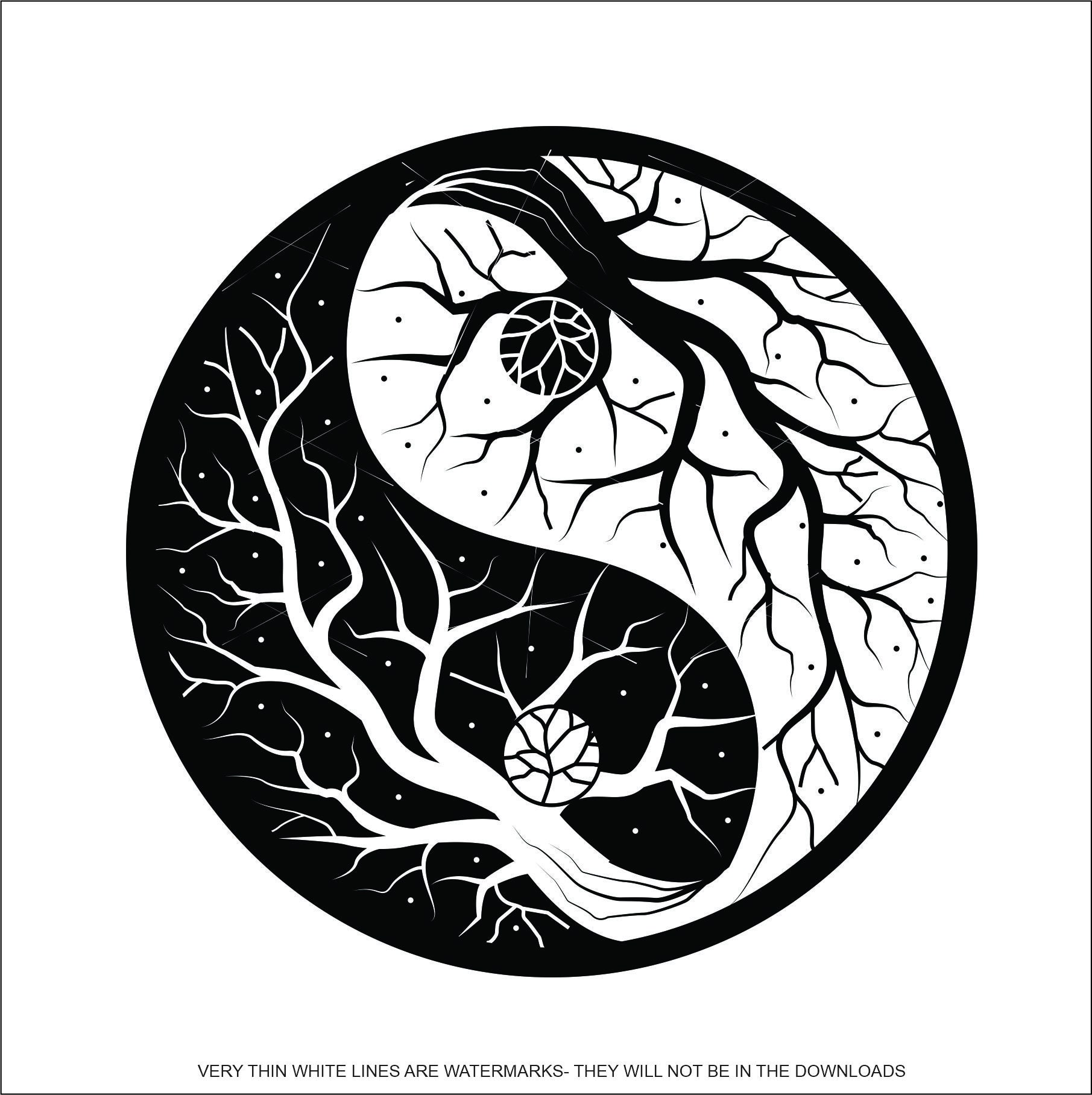 Tree Yin Yang Opposite 2 Forces Balance Harmony Tree of Life Zen