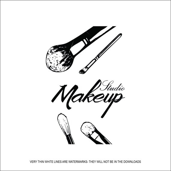 Pinceles de cosmetología, estilo, maquillaje, estudio, salón, pincel  profesional, arte, belleza, retrato camiseta, ClipArt, descarga digital 
