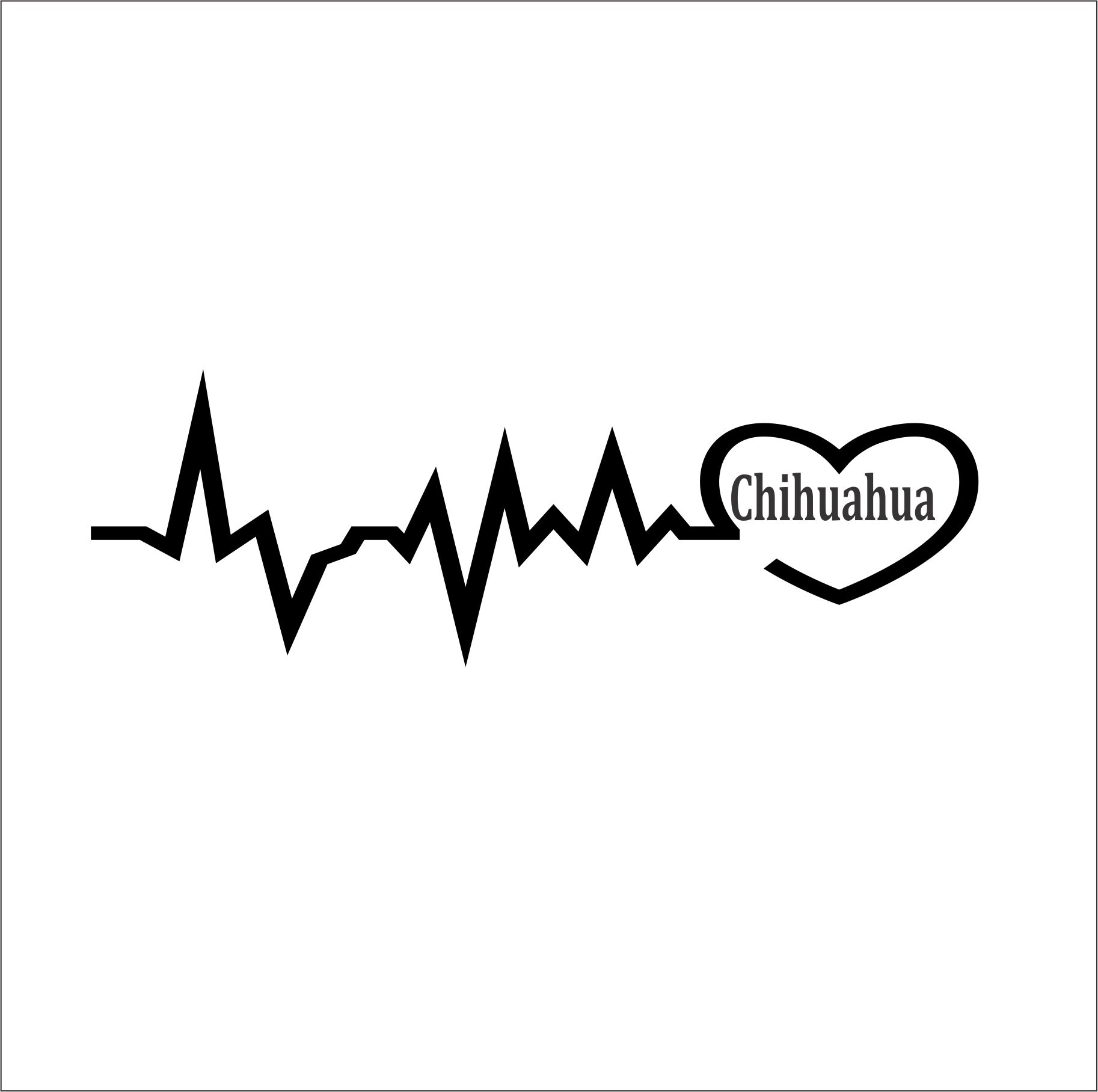 dog Chihuahua Heart Heartbeat Pulse Paws Name Heart Beat * Domestic Animals * Cut Sign Image ClipArt digital download eps/dxf/png/jpeg/svg