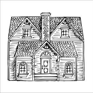 Vieille maison de campagne #2 livre d'histoires pittoresque charme maison immobilier * SVG * Silhouette Cricut ClipArt téléchargement numérique eps/dxf/png/jpeg/svg