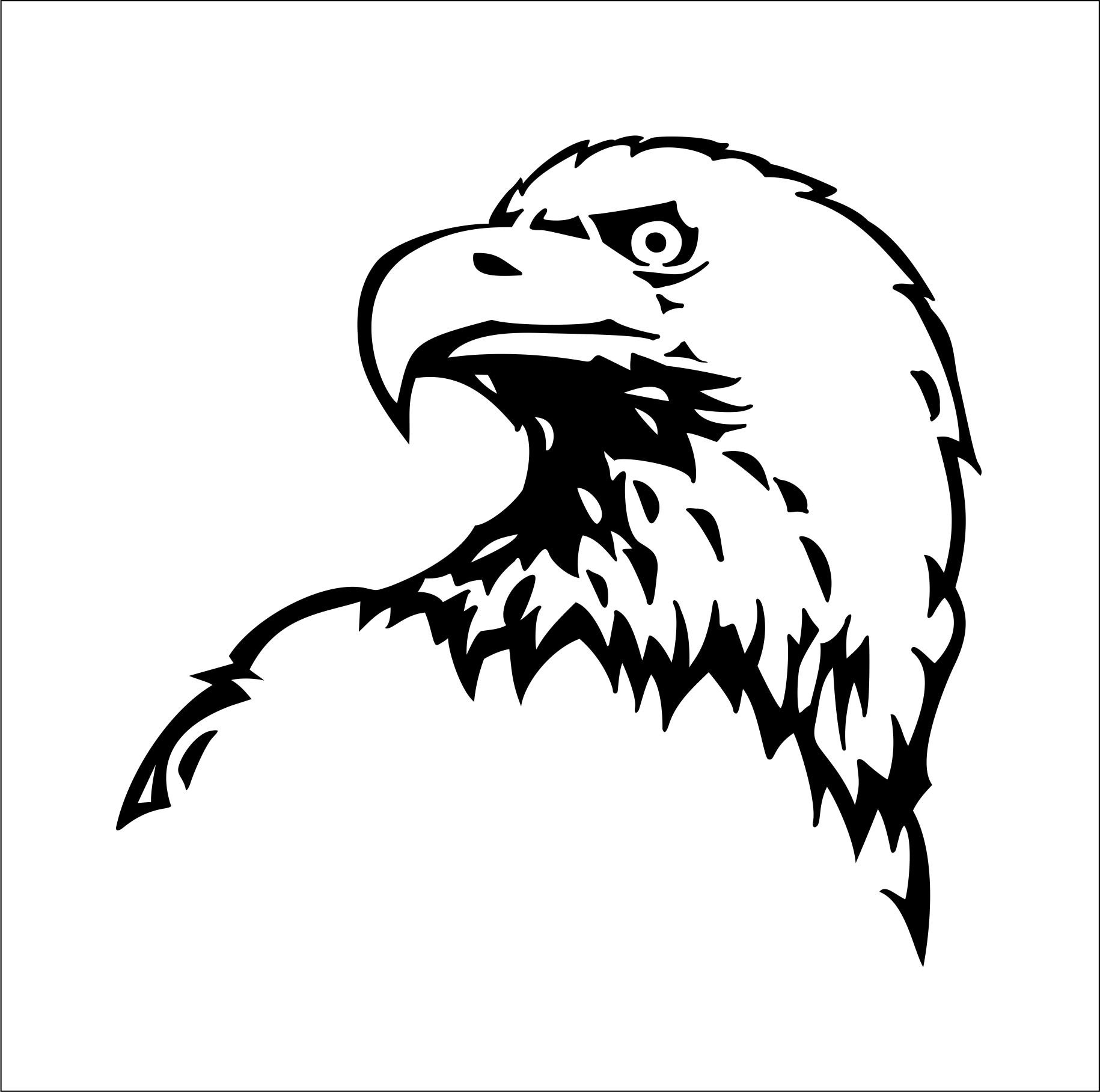 Proud Bald Eagle Head American Bird Cut Sign Image Clipart Digital