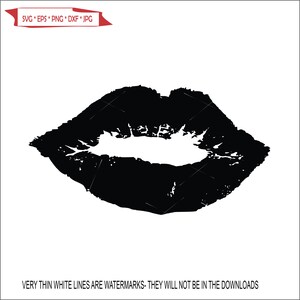 simple Lips Sexy Red Lips Mouth Tongue Romantic Kissing Beauty Women Showy Sensuality Sign ClipArt digital download eps dxf png jpeg svg