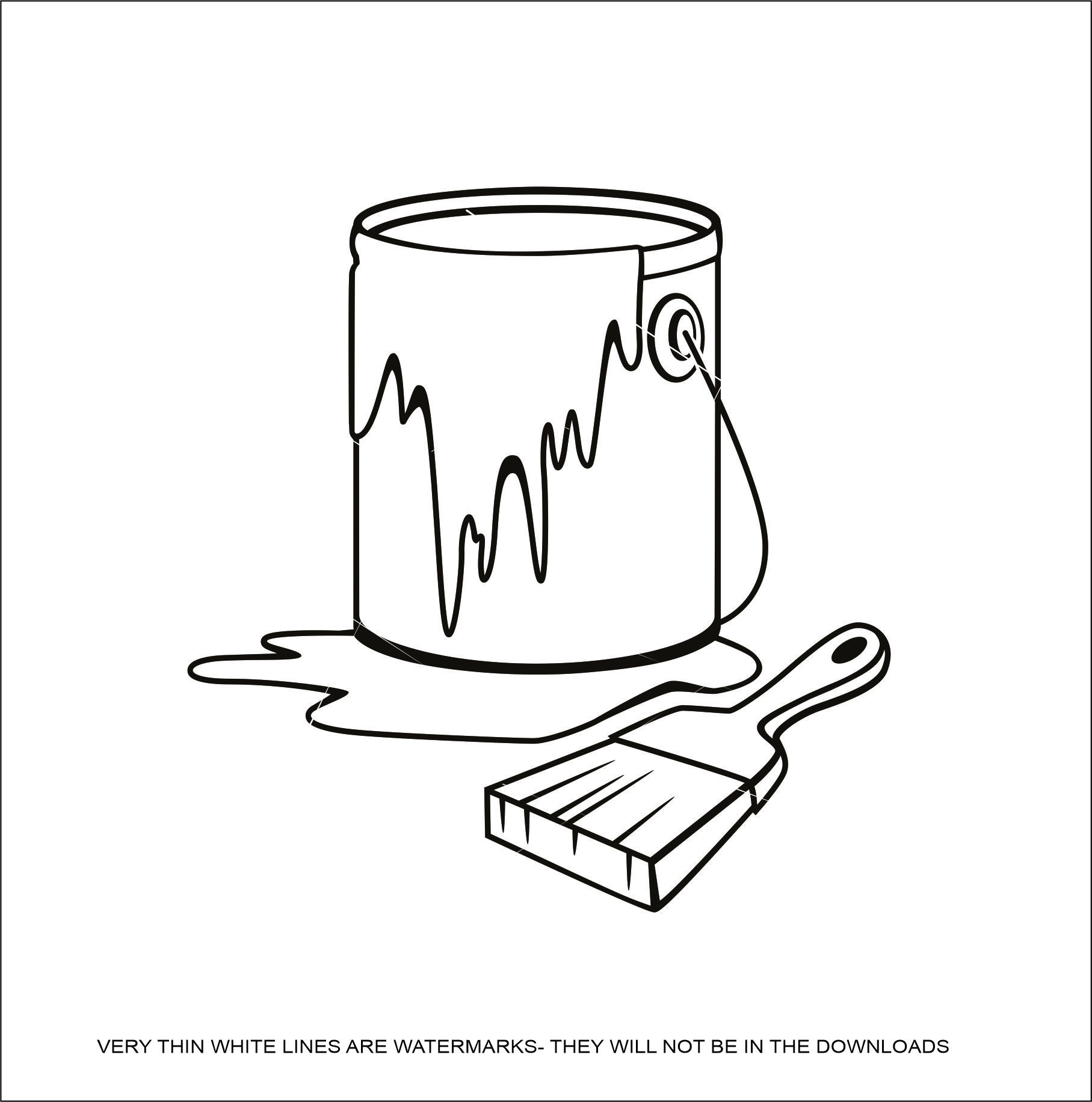 Paint Clipart Black And White