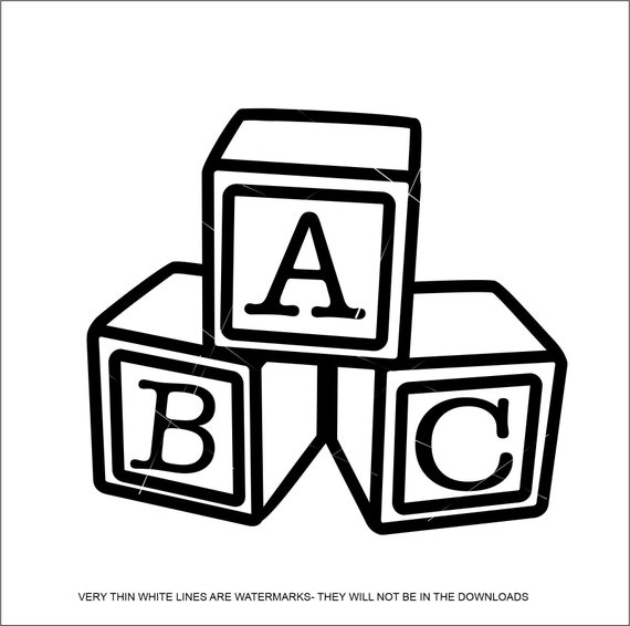 simple ABC Blocks Wooden alphabet cubes Letters Educational Toy Spell Play  Learning * Cut ClipArt digital download eps dxf png jpeg SVG