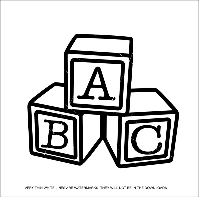 Simple ABC Blocks Wooden Alphabet Cubes Letters Educational - Etsy