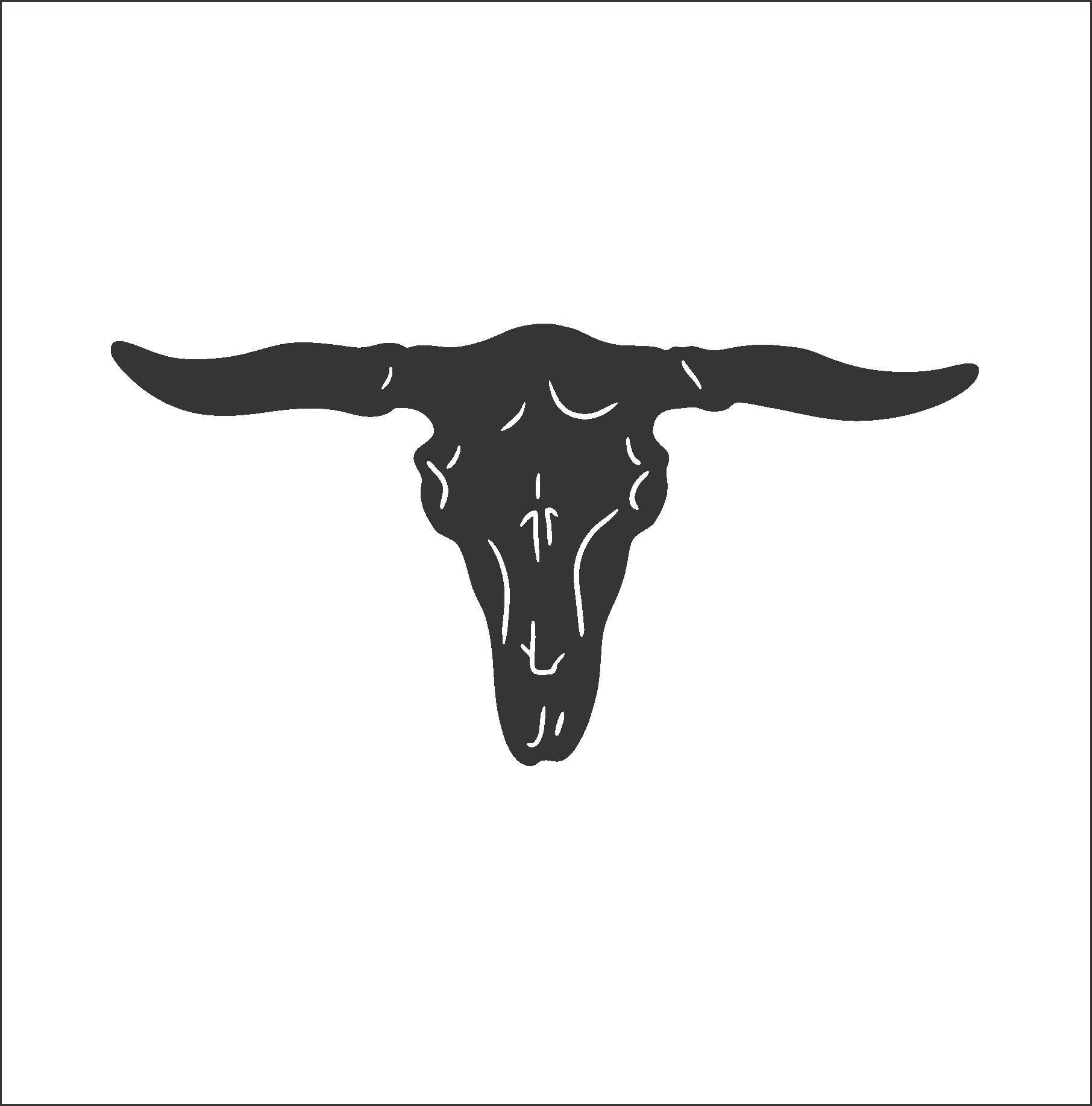 Longhorn Steer Skull Cattle Cow Head Farm Animal * Cut Sign Image ...