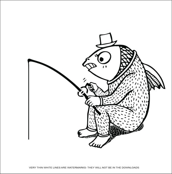 Fish Fishing Cartoon Sour Puss Face Mad Mean Look Lake Pole - Etsy New Zealand Fish Fishing Cartoon Sour Puss Face Mad Mean Look Lake Pole - Etsy New Zealand