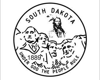 South Dakota Mount Rushmore State Motto Crazy Horse onder God People Rule 1889 * Image ClipArt digitale download eps/dxf/png/jpeg/svg