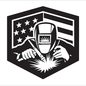 Welder Man Huge Spark Flag Steel Metal Torch Mask Repair Fix Construction Stick *  ClipArt cricut digital download eps dxf png jpeg SVG
