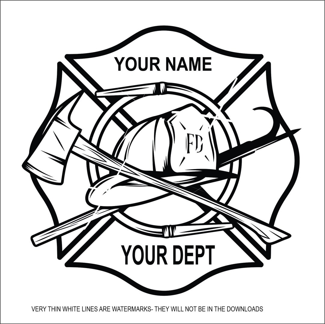 I Add Fire Dept Name Message Me Name Maltese Cross Firefighter ...