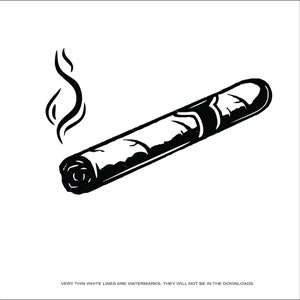 Lighted Cigar Smoke Burning Tobacco Nicotine Habit Cuban Havana Smoker  cut print design Image ClipArt digital download eps dxf png jpeg svg