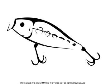 fun Fishing Lure #8 Artificial Bait Hook Catch Pastime Sport Relax Health *  Cut Sign Image ClipArt digital download eps dxf png jpeg svg
