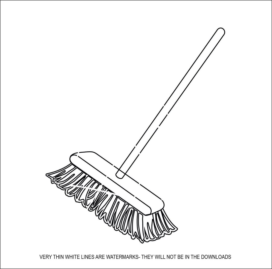 Push Broom Bristles Household Shop Clean Sweep Maid Brush Floor Remove Dirt  Dust Scrub Clip Art Digital Download Eps/dxf/png/jpeg/svg - Etsy