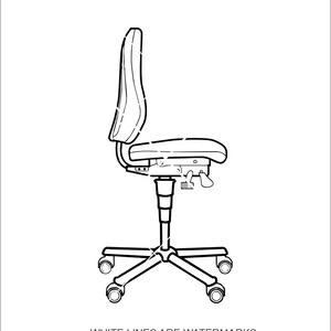 Detail Bürostuhl Knauf heben nach unten Schüler HomeStudy Klasse Sessel Sekretär * Schnitt Bild ClipArt digitaler Download eps dxf png jpeg SVG