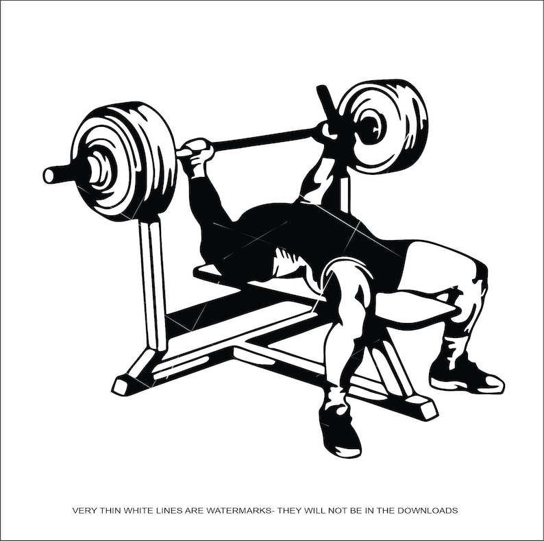 Bench Pressing Powerlifter Weight Lifting Fitness Workout Tone Etsy